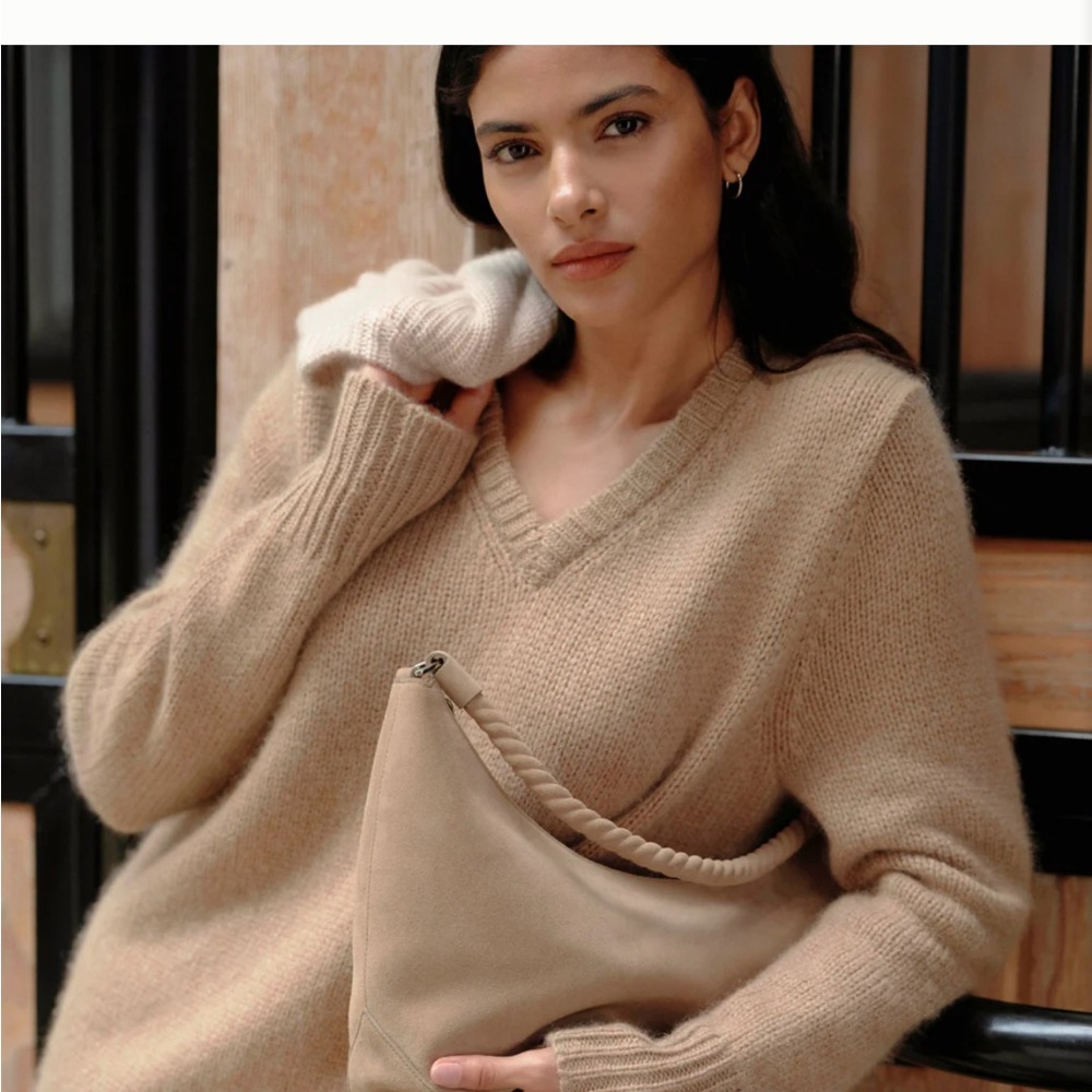 Cozy Beige V-Neck Sweater